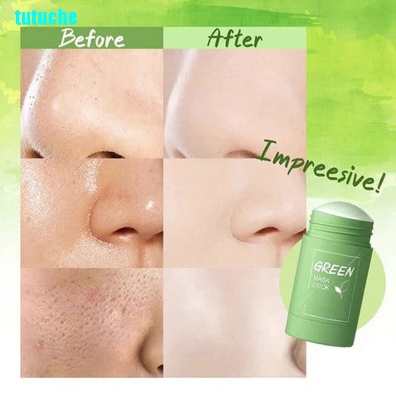 tutu Green Tea Purifying Clay Stick Mask Oil Control Anti-Acne Eggplant Solid Fine