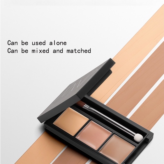 Bảng phấn che khuyết điểm UNNY CLUB 3 màu sắc phủ quầng thâm lỗ chân lông cấp ẩm chống thấm nước lâu trôi 3.3g