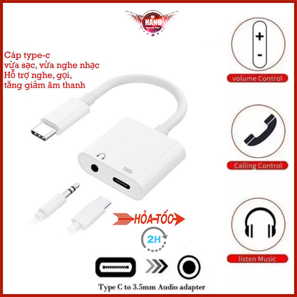 Cáp chuyển Type-c ra tai nghe, loa cho SS note - Hồ Phạm