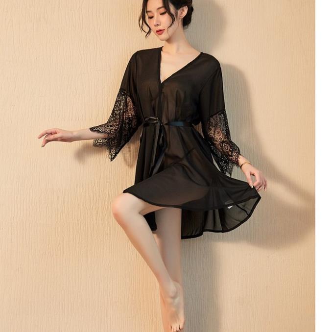 Áo choàng ngủ họa tiết ren tay gợi cảm Sherry Store S031 😍