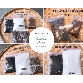 Set nguyên Liệu Trà Sữa Trân Châu