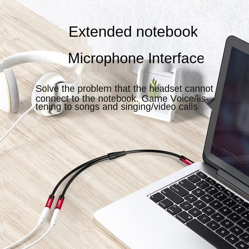 Two-in-one audio cable headphone jack 3.5mm splitter converter microphone single-hole headset microphone | BigBuy360 - bigbuy360.vn