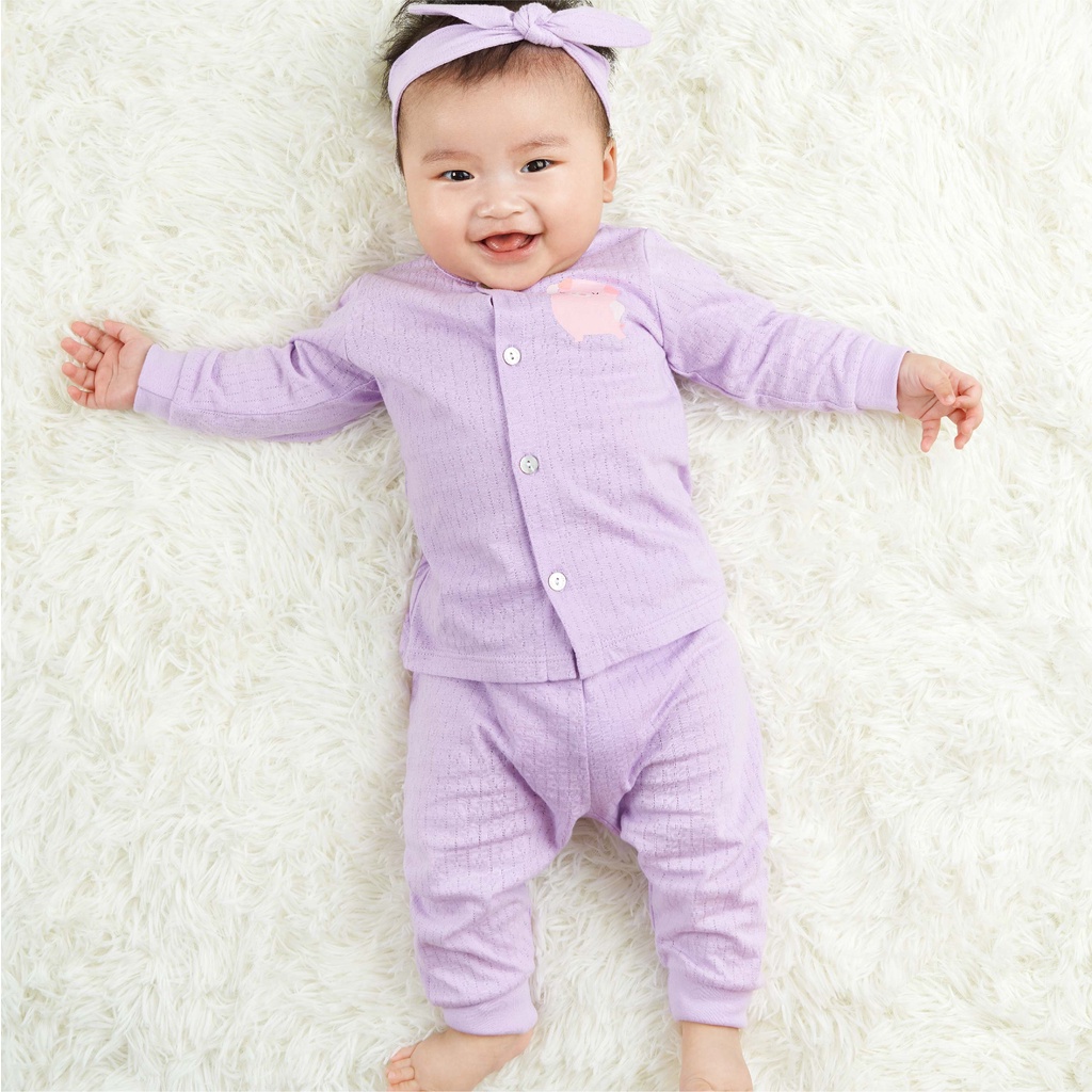 LULLABY Bộ quần áo tay dài có bo NH2519