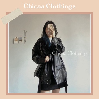 Áo khoác da khoá chéo phong cách ulzzang cực chất - Ảnh by Chicaa