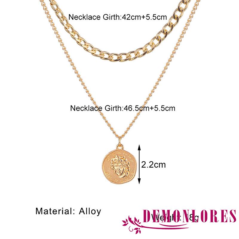 Dây chuyền trang trí mặt hình đồng xu kiểu dáng cổ điển dành cho nữ
