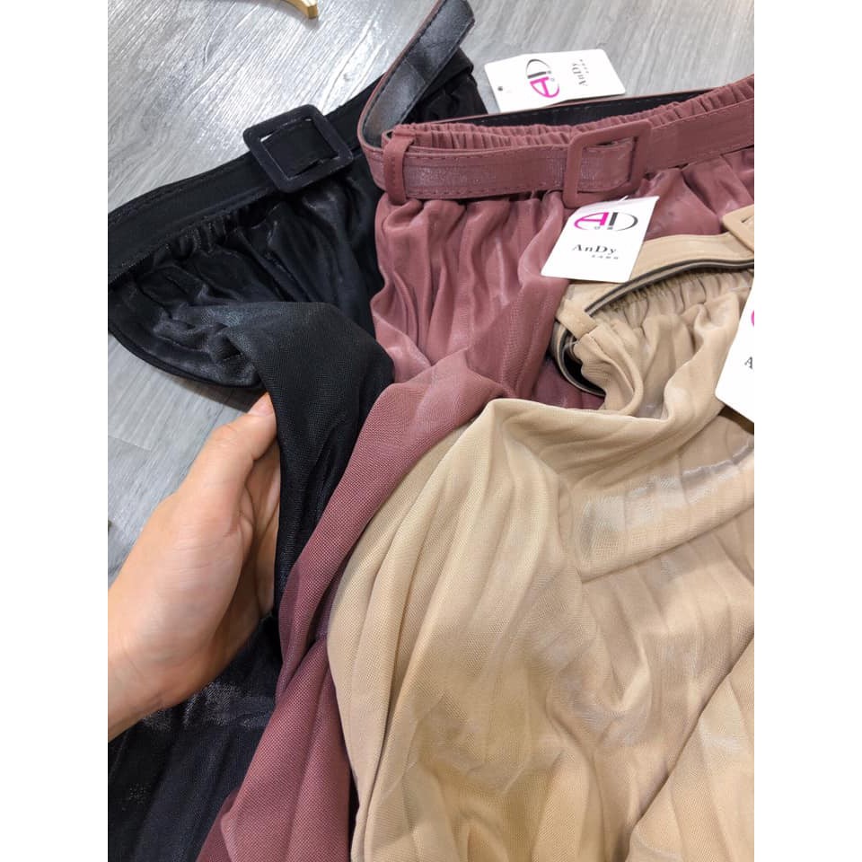 Chân váy xếp li dài 1911 ánh nhũ kèm đai (ảnh thật,video) | BigBuy360 - bigbuy360.vn