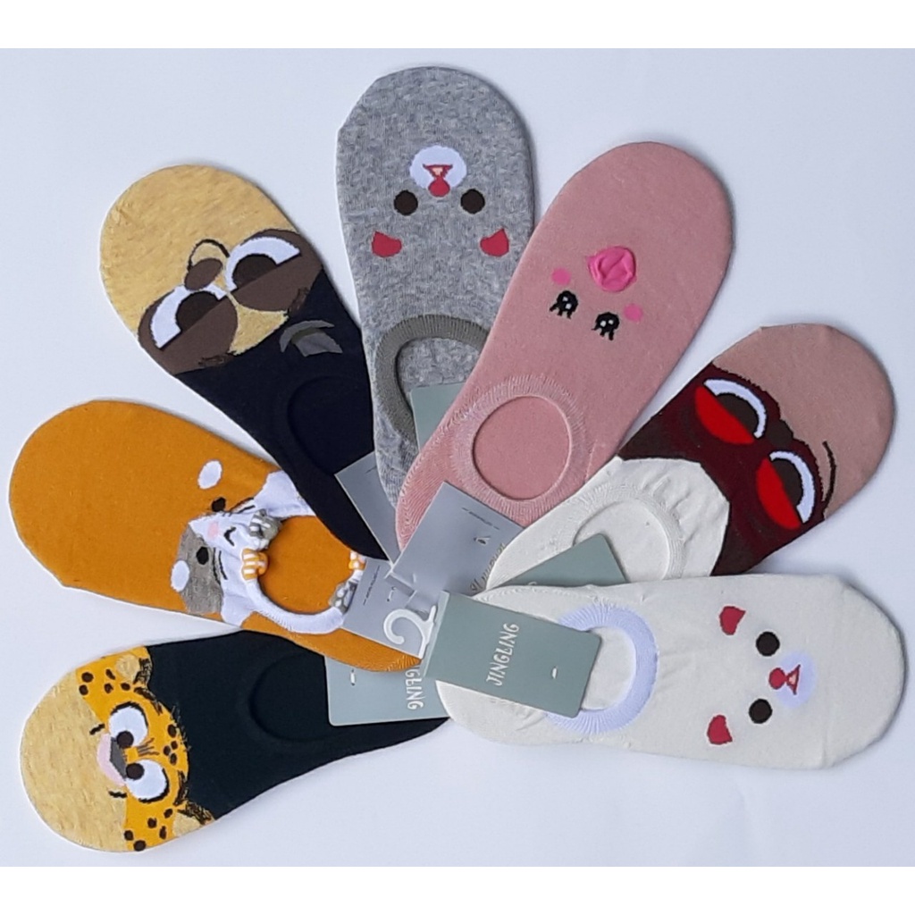 [1đôi] vớ lười nữ Cotton mềm mại chống hôi chân hình thú siêu dễ thương size 21-23cm ( nhiều màu )