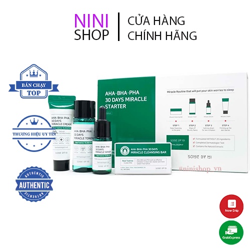 Bộ Kit 4 món giảm mụn SOMEBYMI AHA-BHA-PHA 30 Days Miracle Starter Kit