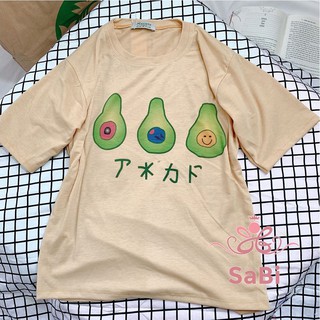 Áo thun tay lỡ in hình 3 quả bơ Freesize cho nữ dưới 60kg