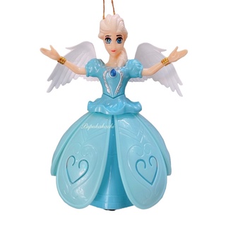Lồng Đèn Elsa/Anna/Sophia Xoè Váy Xoay 360 Độ Có Đèn Nhạc