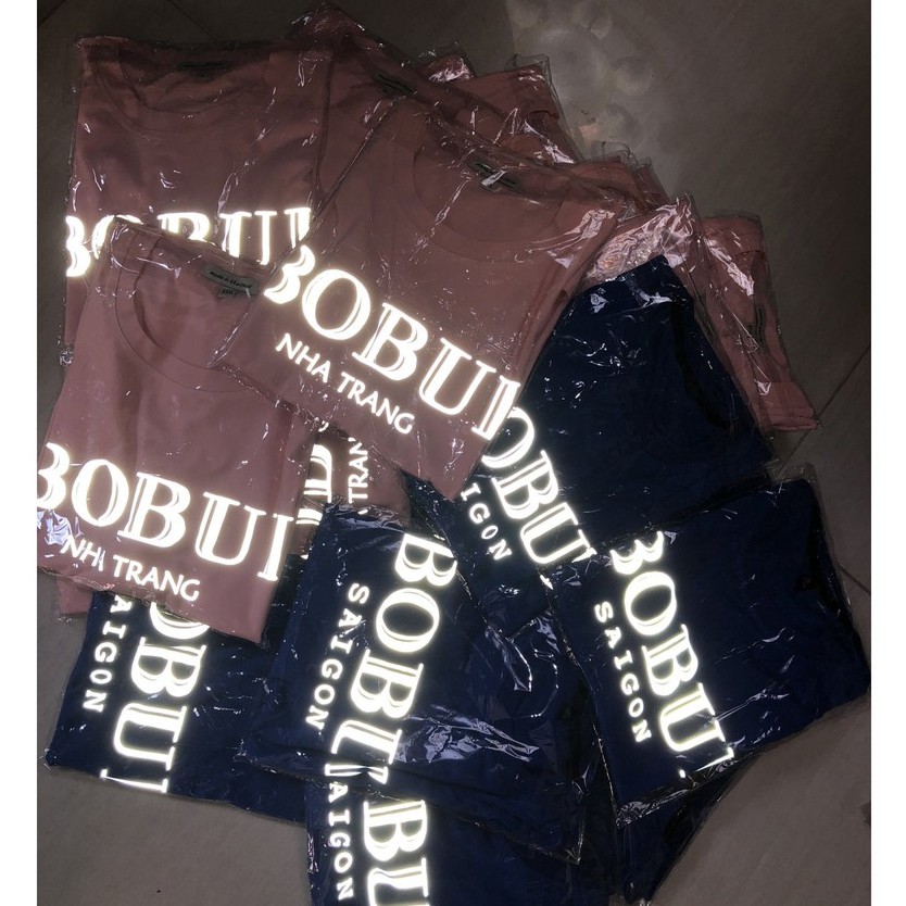 Áo Thun Tay Lỡ phản quang BOBUICotton Form Rộng Unisex Nam Nữ Phản Quang 7 Màu Đa Sắc