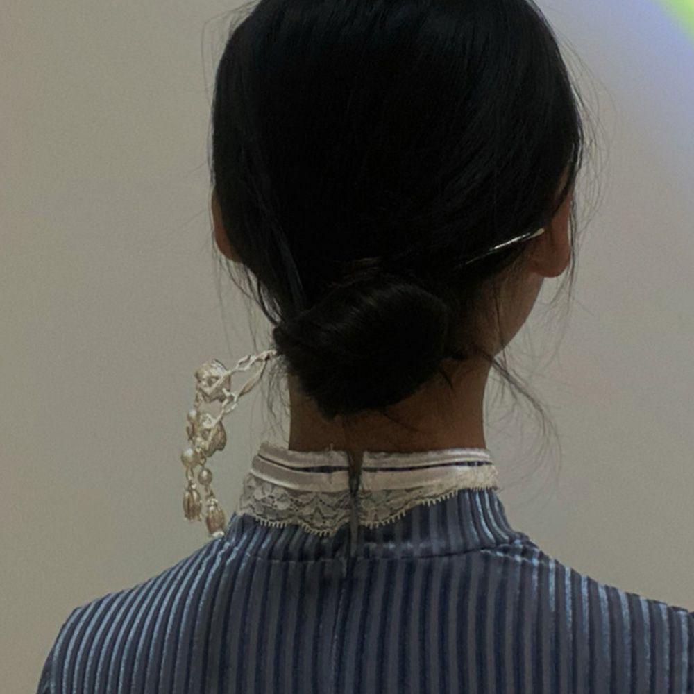 Trâm Cài Tóc Kim Loại Phối Tua Rua Kiểu Hán Phục Dễ Thương