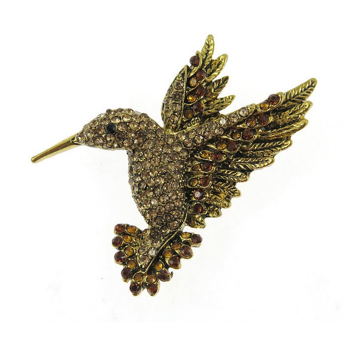 Trâm Cài Áo Hình Chim Ruồi Dễ Thương Đính Đá Thời Trang