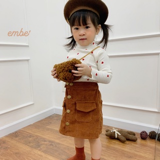 Áo cổ lọ thu đông EMBE' họa tiết trái tim dễ thương cho bé gái - Tiny Heart Top