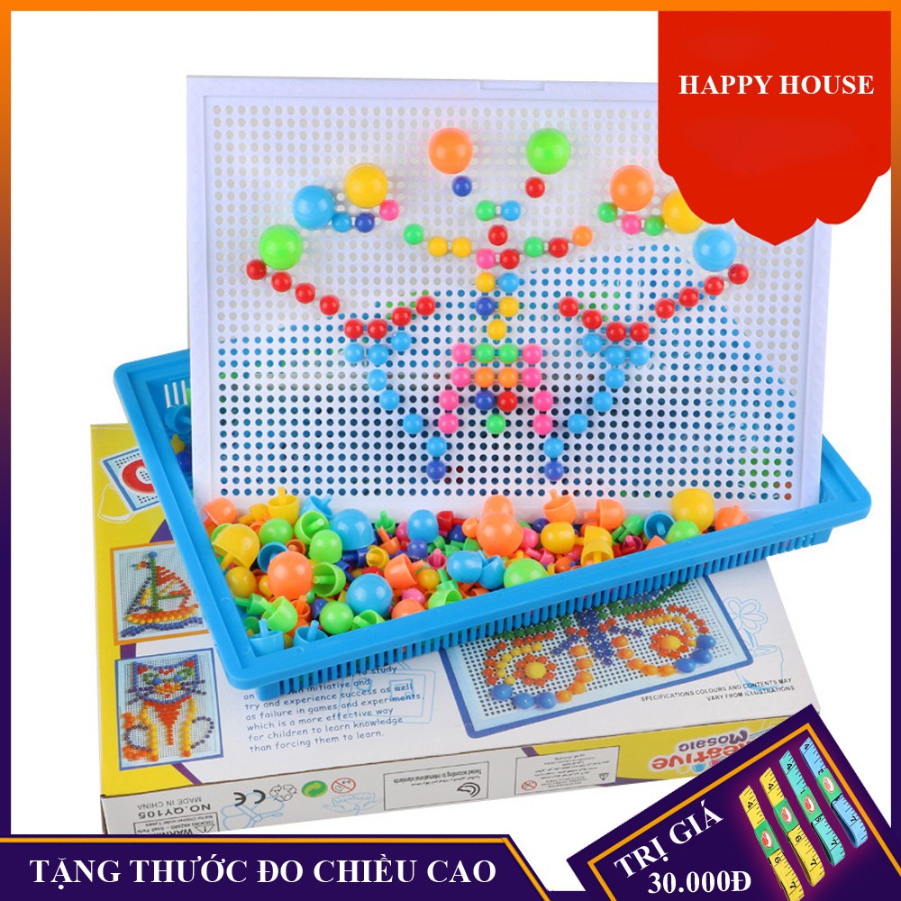Đồ chơi xếp hình, bộ đồ chơi xếp hình lego 296 chi tiết hạt nấm hộp quai xách kích thích sự sáng tạo tư duy cho bé