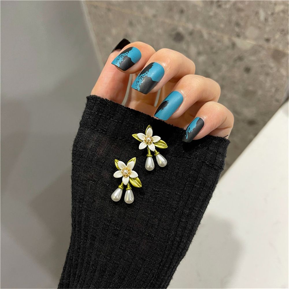 Bông Tai Dạng Kẹp Hình Hoa Trà Đính Ngọc Trai Thanh Lịch Thời Trang Cho Nữ