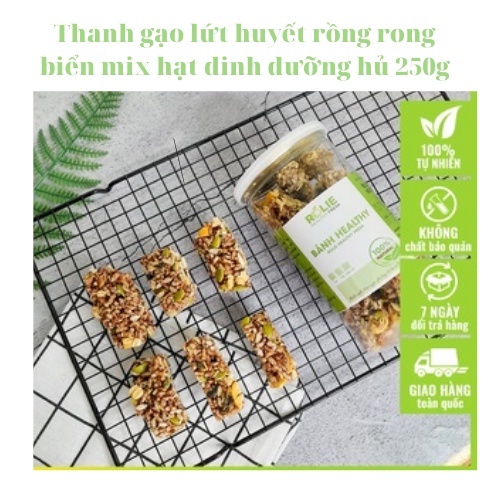 Thanh gạo lứt huyết rồng rong biển mix hạt dinh dưỡng | ăn chay giảm cân hiệu quả-[FREE SHIP] TỪ ĐƠN 50K, [Loại Đặc Biệt