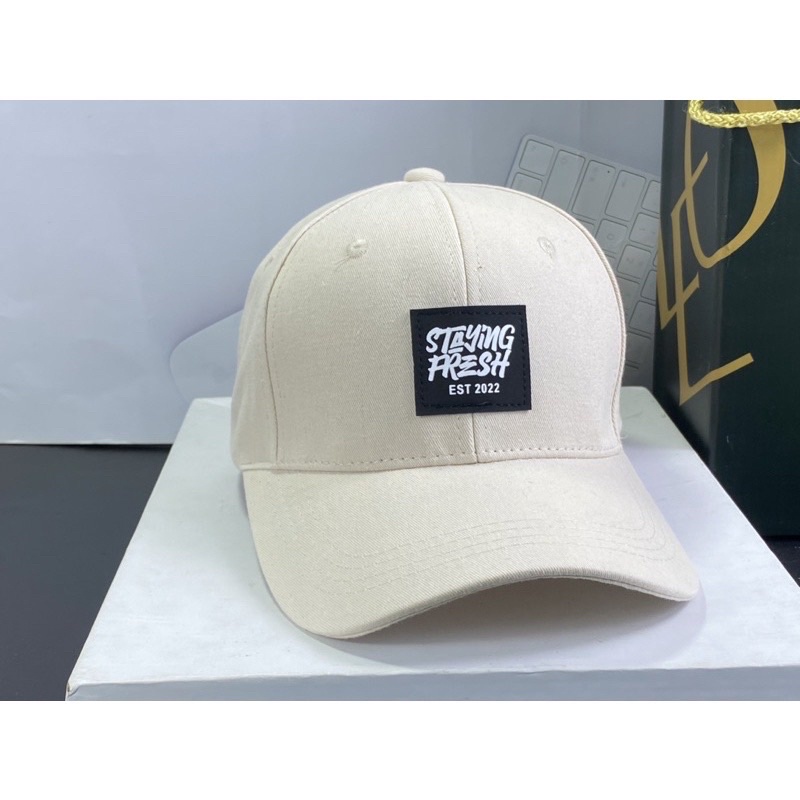 Nón kết nam nữ, mũ lưỡi chai thêu da in chữ stay fresh nhiều màu sắc trẻ trung