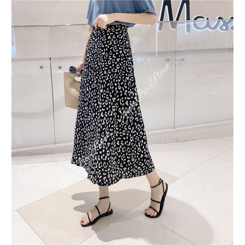Chân váy midi cạp cao dáng dài chữ A hoạ tiết da báo - JBDP509 | BigBuy360 - bigbuy360.vn