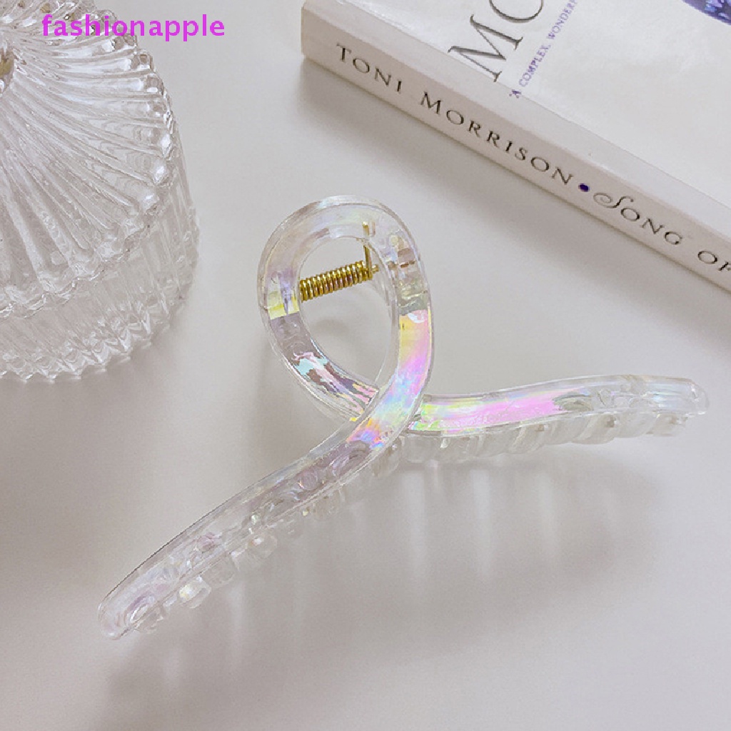 Favn Kẹp Tóc Càng Cua Bằng Acrylic Màu Sắc Retro Kiểu Pháp