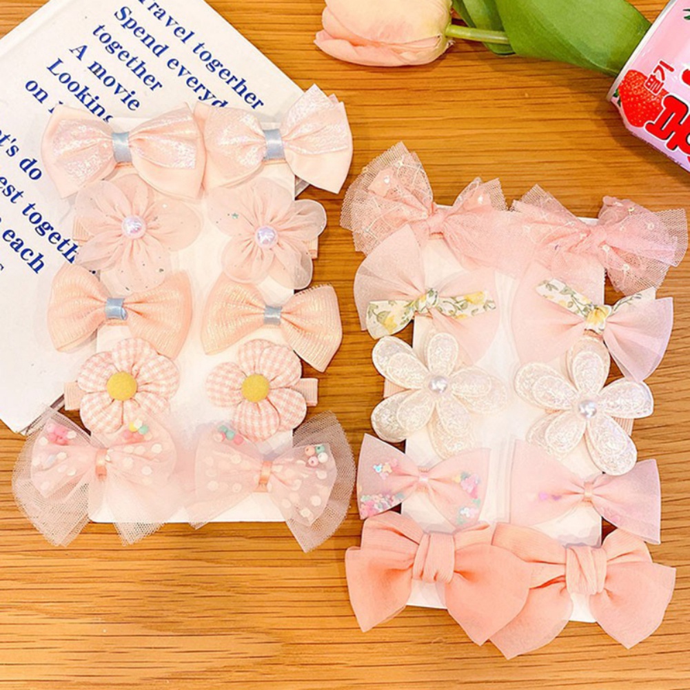 Set 10 Kẹp Tóc Nơ Dễ Thương Cho Bé Gái