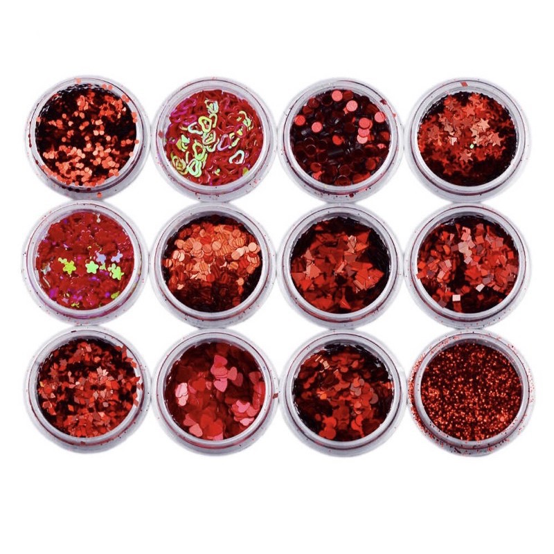 Set kim tuyến hình 12 hũ trang trí resin