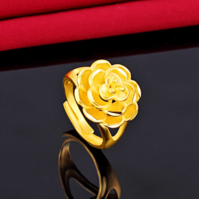 Nhẫn Mạ Vàng Hình Hoa Hồng Xinh Xắn Cho Nữ