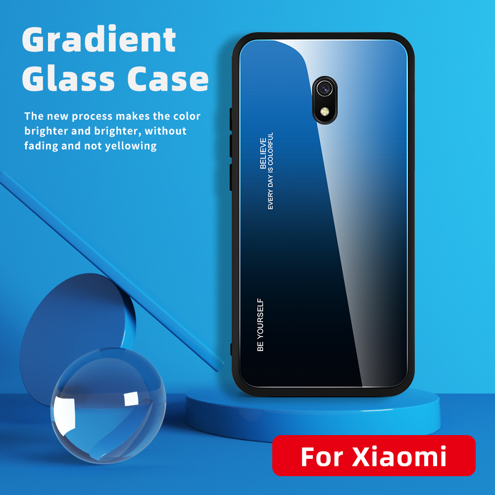 Xiaomi Redmi 10X Pro 5G 9A 9 8A 8 Hard Glass Case Tempered Gradient Color Casing Anti-Scratch Shockproof Phone Cover | BigBuy360 - bigbuy360.vn