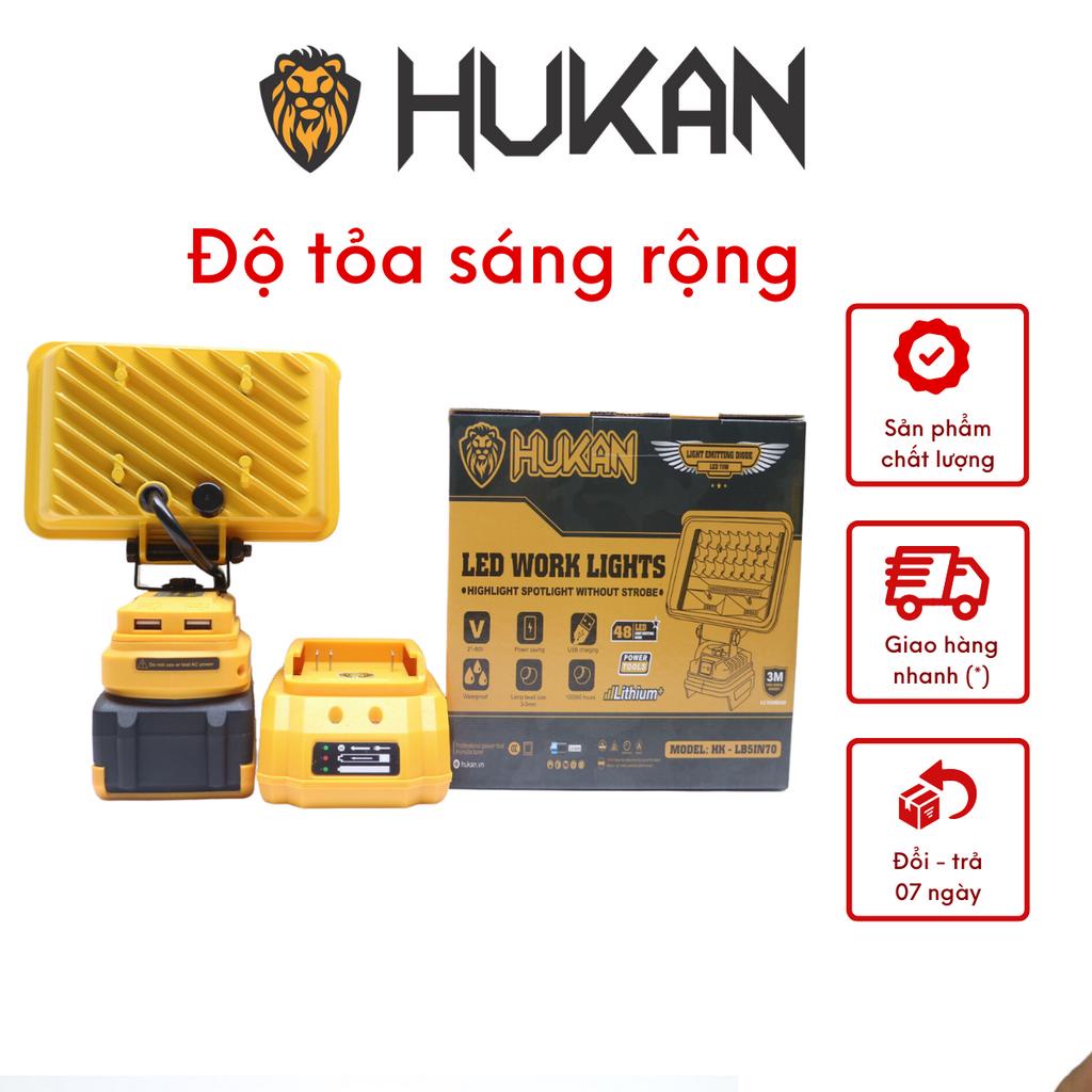Thân bóng đèn pin LED HUKAN HK-LB4IN70 + Pin 10 cell HUKAN 3.0ah siêu sáng sử dụng chân pin phổ thông 70W