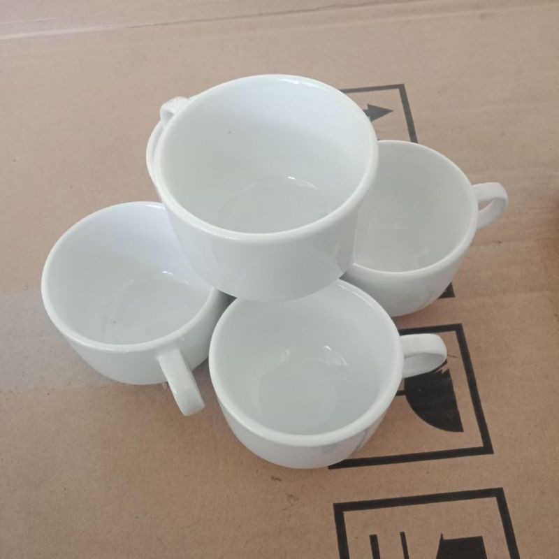 Tách Vuông Sứ Trắng Nhỏ 6*5cm <uống trà hay cafe