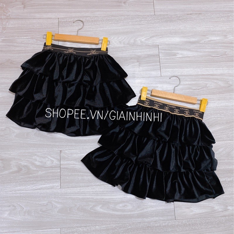 Chân váy ngắn xoè 3 tầng nhung cạp chữ CV1333 - NhiNhi Shop | BigBuy360 - bigbuy360.vn