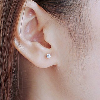 Bông tai nụ 6 chấu bằng bạc