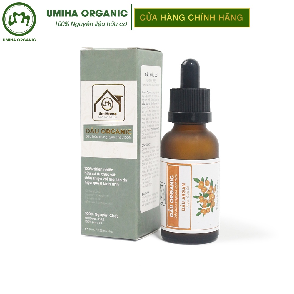 Dầu Argan hữu cơ UMIHOME nguyên chất 30ml dưỡng kích mọc tóc và chăm sóc da hiệu quả