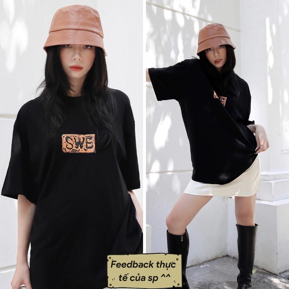 [Xả Kho] Áo thun tay lỡ SWE EGYPT TEE form rộng Unisex nam nữ phong cách Ulzzang - AT11 - Happy Style