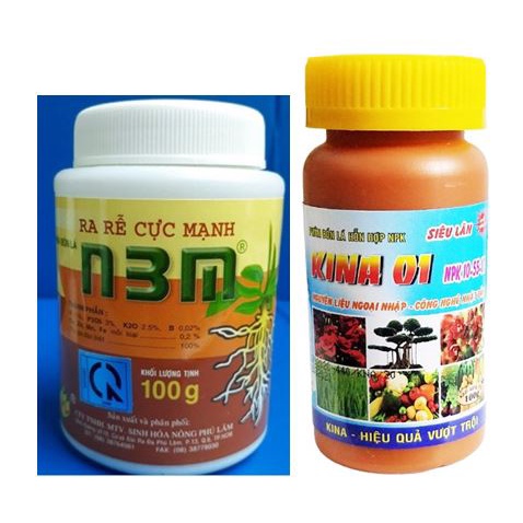 Phân bón kích thích ra rễ/ Phân bón kích chồi N3M - Kina 10-55-10 hủ 100gram