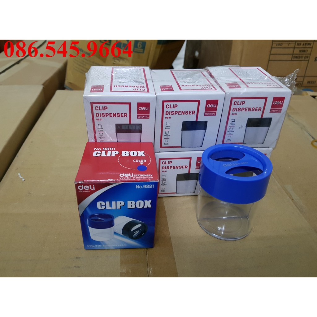 [BÁN CHẠY]Hộp đựng ghim nam châm tròn deli 9881