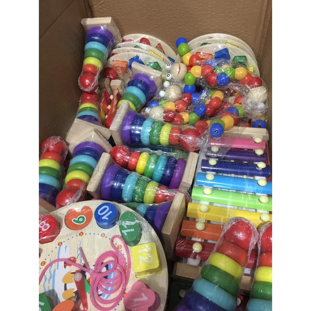 Đồ Chơi Combo 6 Món Gỗ Phát Triển Trí Tuệ Cho Bé