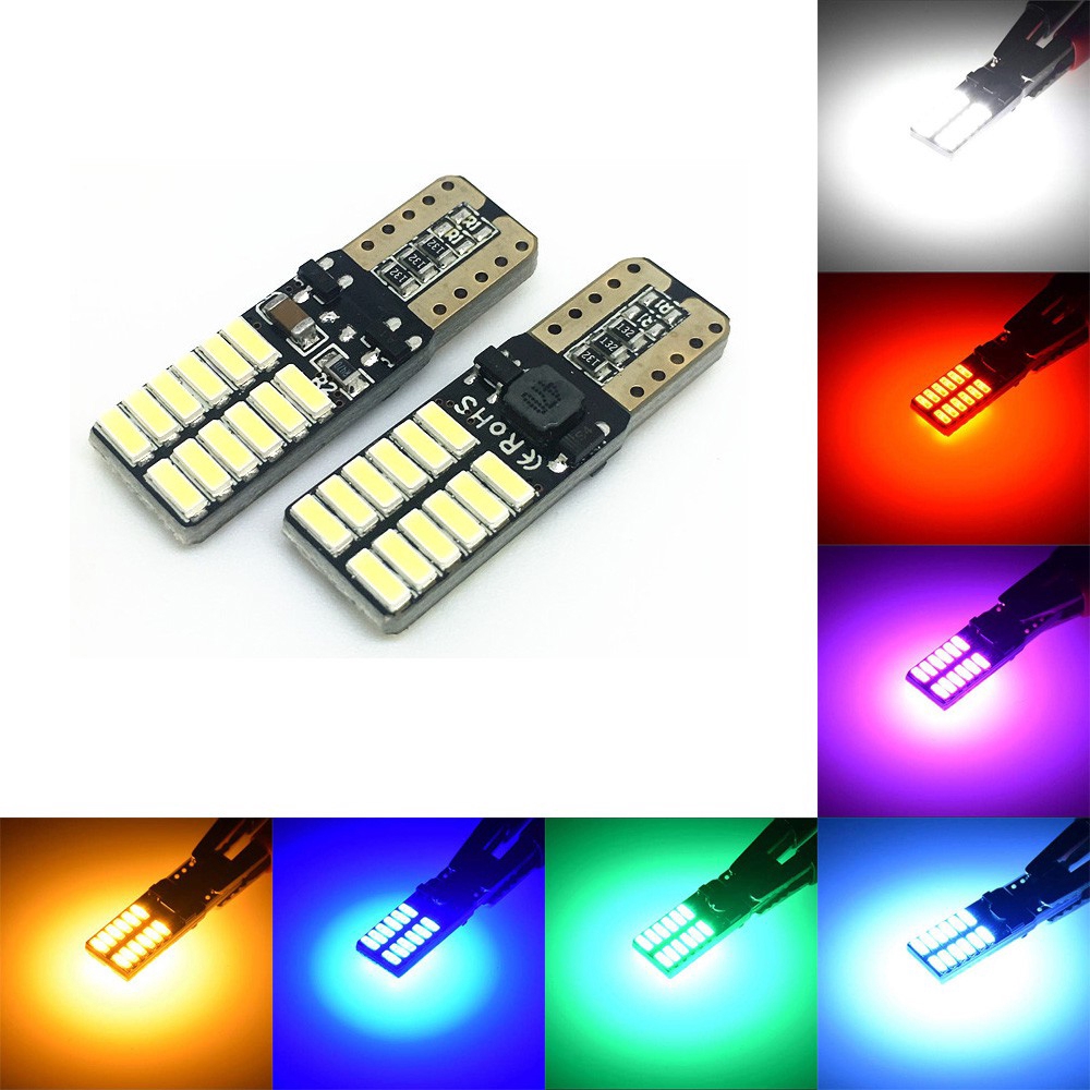 Set 2 bóng đèn led T10 194 W5W 24smd 4014 thay thế chuyên dụng cho ô tô