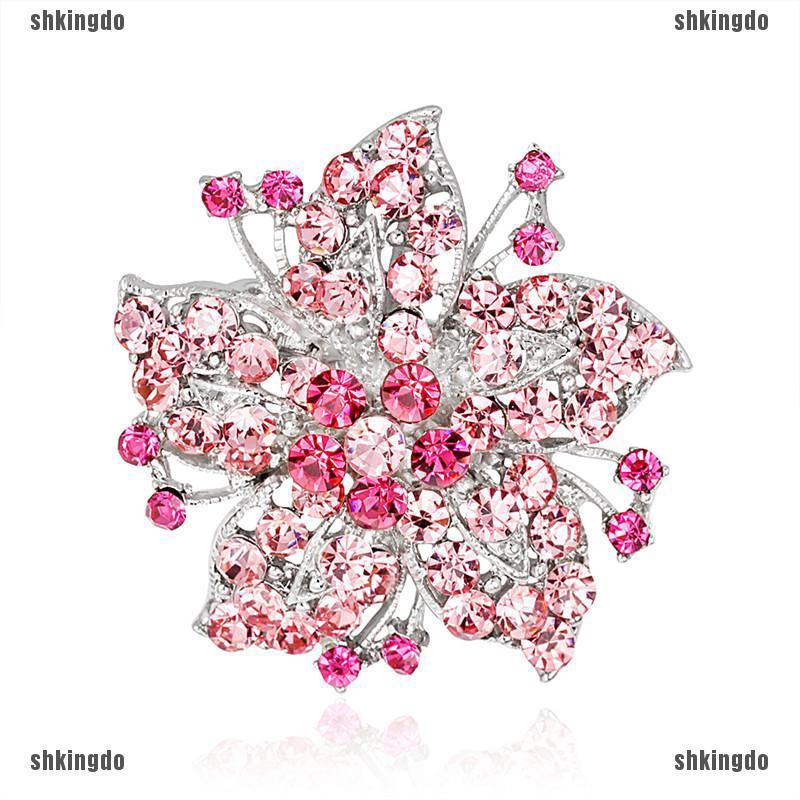 THINH Ghim cài áo hình bông hoa đính đá thanh lịch dành cho nữ