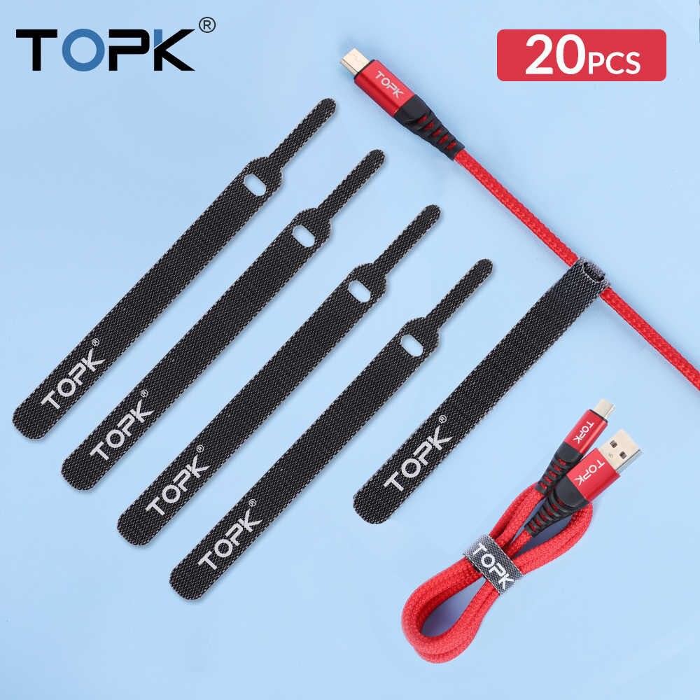 Dây quấn cáp TOPK chính hãng, quấn dây điện, quấn cáp điện thoại, dài 12,9cm