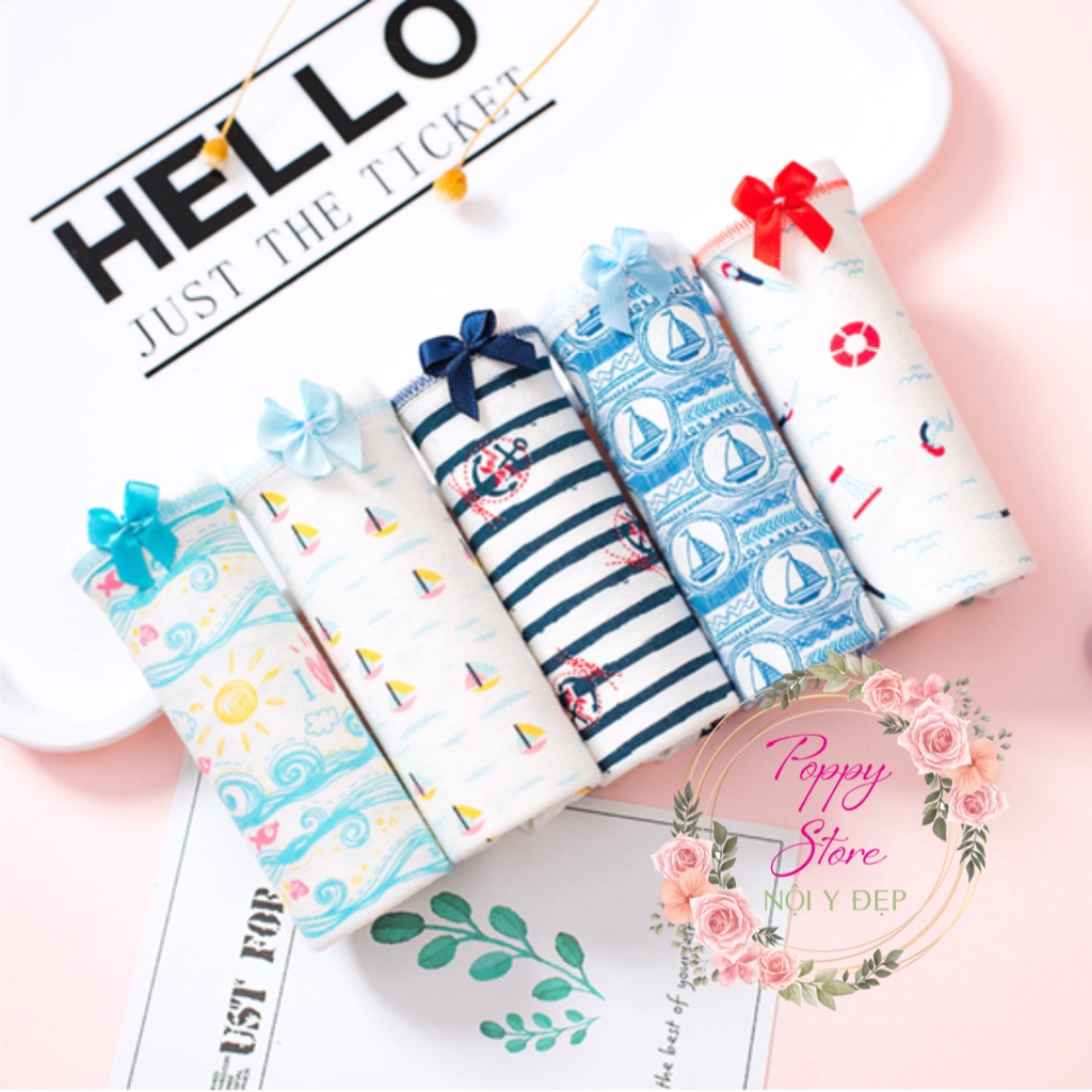 Quần lót nữ ⚠️Mã AT49 / CHE TÊN SẢN PHẨM ⚠️ Combo 5 Quần lót mềm mịn chất liệu cotton, thấm hút, co giãn 4 chiều