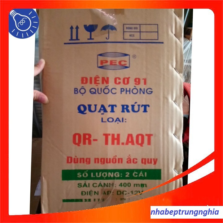 Quạt rút 400 DC điện cơ 91 sử dụng ắc quy 12v có tuốc năng QR-THAQT