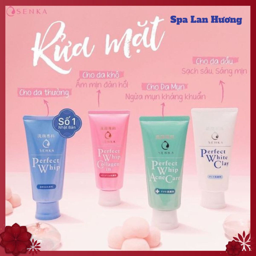 Sữa Rửa Mặt Senka Perfect Whip Acnes Care Dành Cho Mọi Loại Da