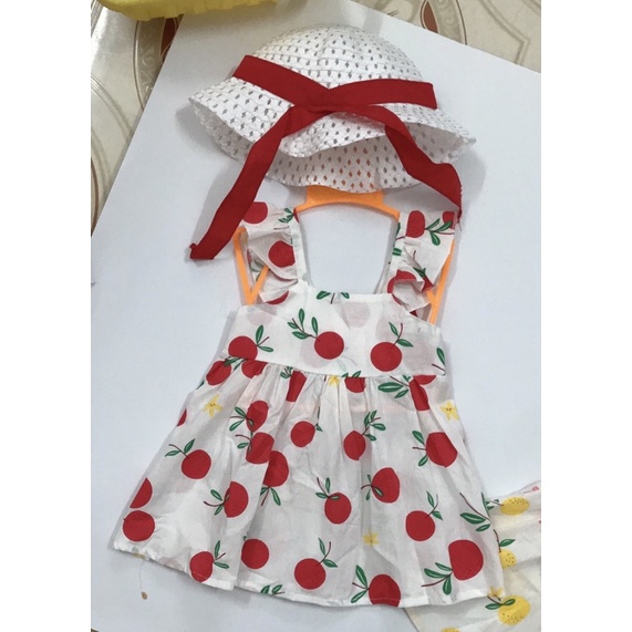 ( sét váy + mũ) Váy cho bé gái size từ 9 – 20kg, đầm bé gái dáng xòe thắt nơ dễ thương xinh xắn. Ảnh và video thật.
