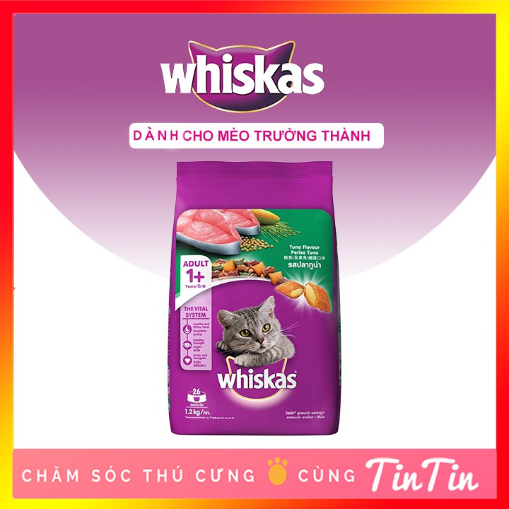 Thức Ăn Cho Mèo Trưởng Thành Whiskas Túi 1,2kg #Tintin Pet Store