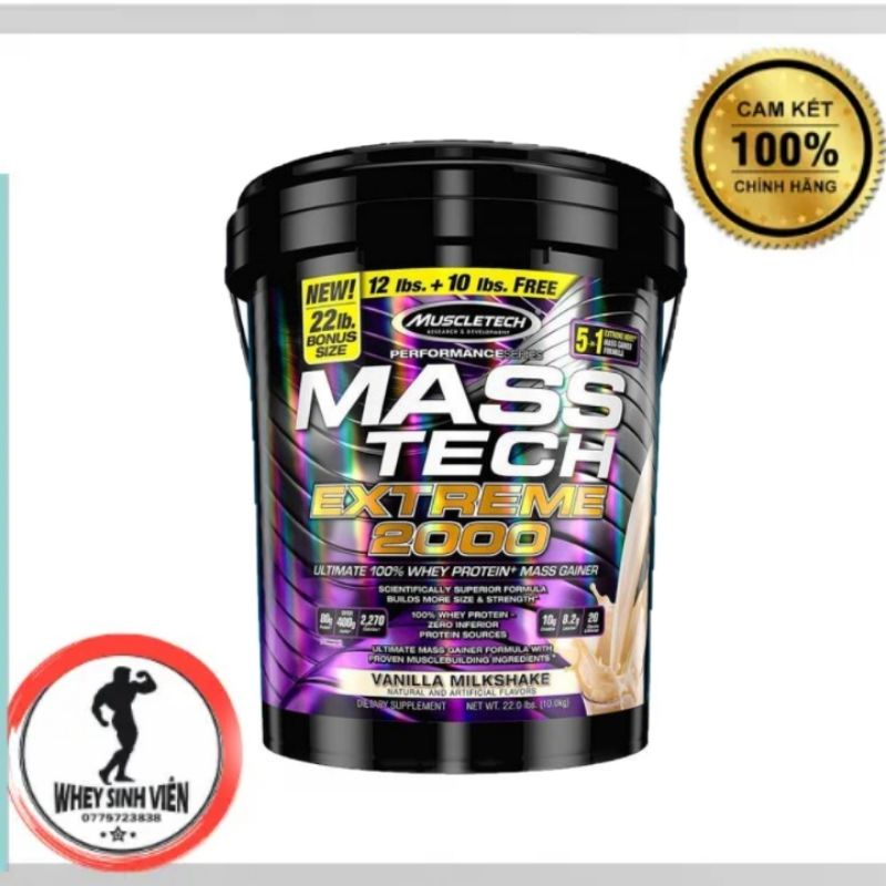 Sữa tăng cân MuscleTech Mass Tech Extreme 2000, 22Lbs (10 Kg) tại WHEYSINHVIEN.COM WHEY SINH VIÊN WHEY PROTEIN