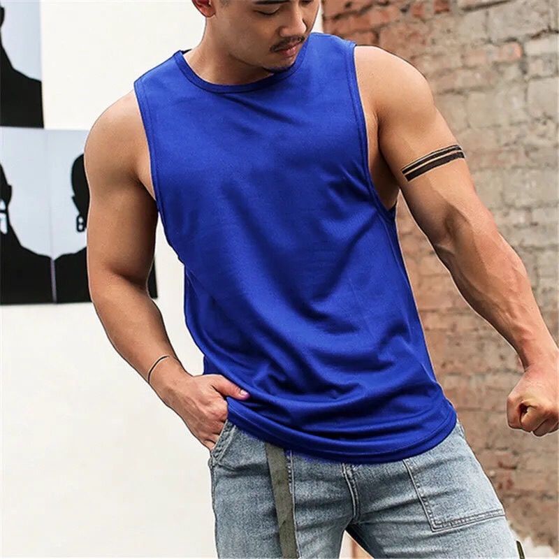 Áo Ba Lỗ Gym Nam Thể Thao Sát Nách Màu Trơn Nhanh Khô Thời Trang Cho Nam M-4XL