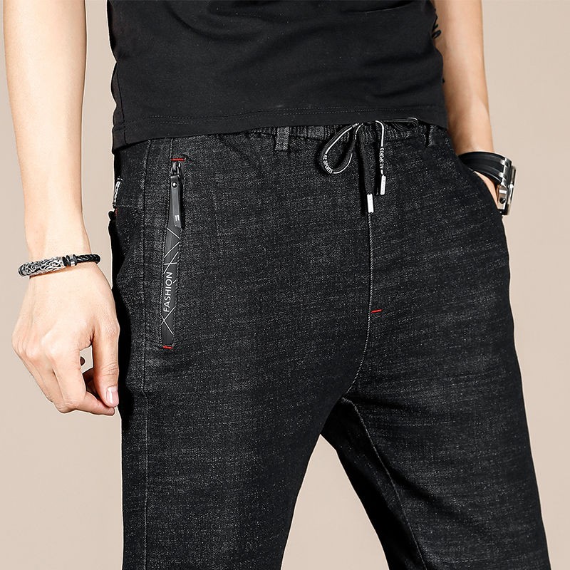 Quần jeans dài lưng thun ôm cho nam