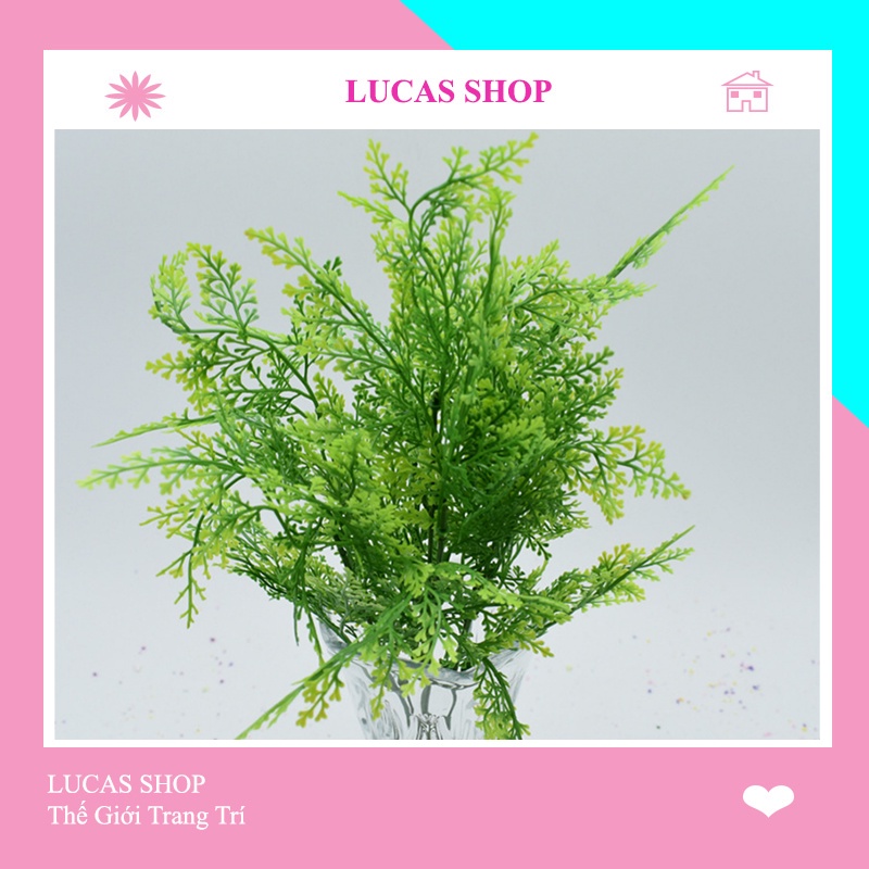 Lá Giả- Cụm Lá Dương Xỉ, Cắm Điểm 40cm 7 Nhánh Decor Lọ Hoa, Làm Hoa Handmade Chụp Ảnh