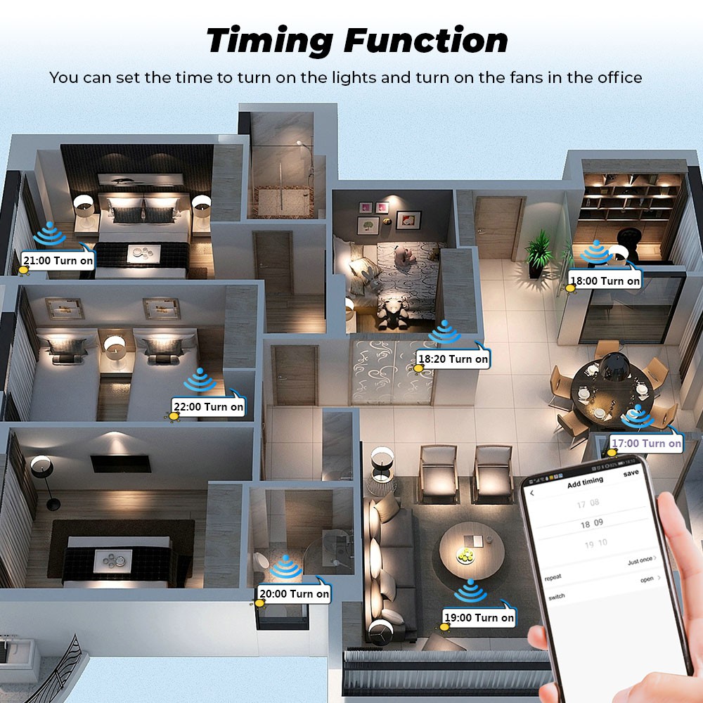 Bóng Đèn Thông Minh SMATRUL 9W WiFi Tương Thích Với Google Alexa Và Ứng Dụng Tuya Smart Có 16 Triệu Màu | BigBuy360 - bigbuy360.vn